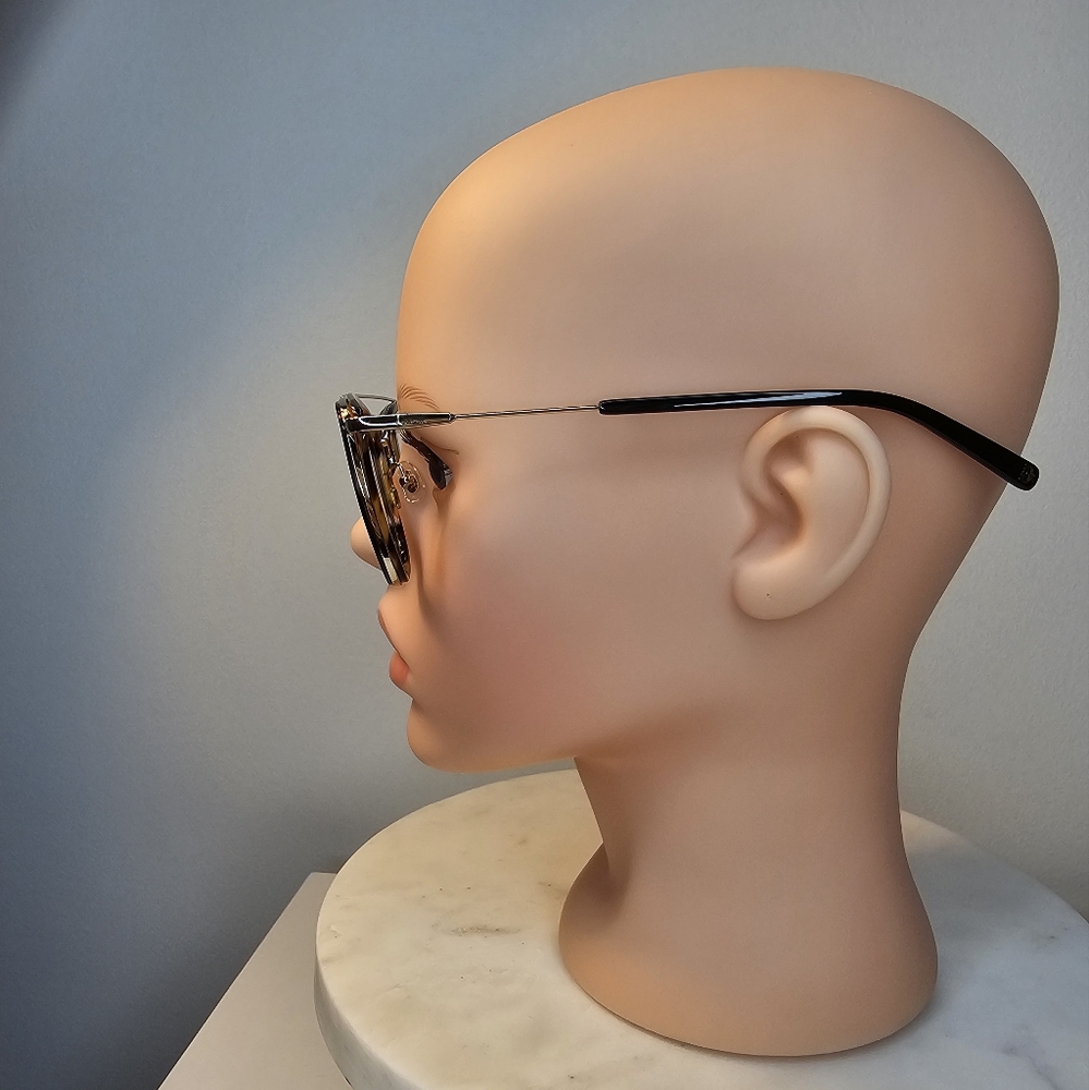 MCM Women's 53 mm Black & Havana Horned Aviator Style Eyeglasses Frames - Picture 7 of 15